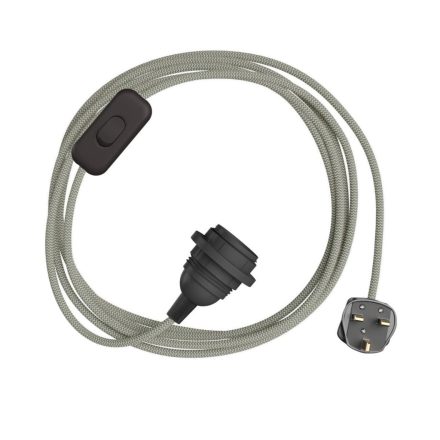 SnakeBis Zig-Zag lampshade - Wires with lamp socket and textile cable with Zig-Zag effect