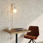 Metal wall lamp with plug