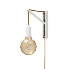 Metal wall lamp with plug