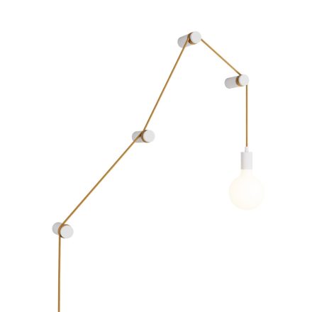 Portable Snake lamp with metal lamp holder and plug, 4 Rolé wooden guides