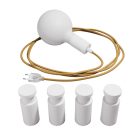 Portable Snake lamp with metal lamp holder and plug, 4 Rolé wooden guides