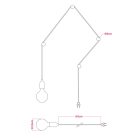 Portable Snake lamp with metal lamp holder and plug, 4 Rolé wooden guides