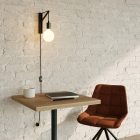 Metal wall lamp with plug