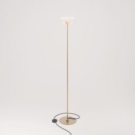   MAG-Y floor lamp with round metal base and transparent Ghost bulb