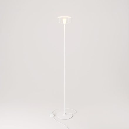 MAG-Y floor lamp with round metal base and transparent Ghost bulb