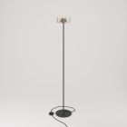 MAG-Y floor lamp with round metal base and Ghost smoked bulb