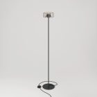 MAG-Y floor lamp with round metal base and Ghost smoked bulb