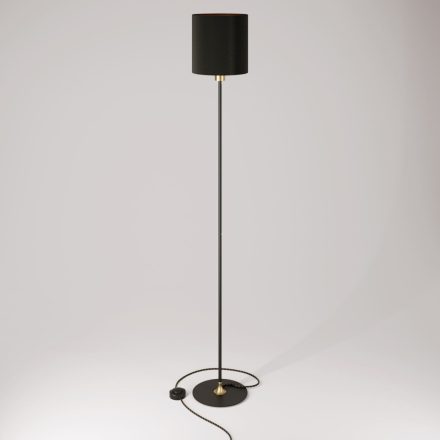 MAG-Y floor lamp with round metal base and Cilindro M shade