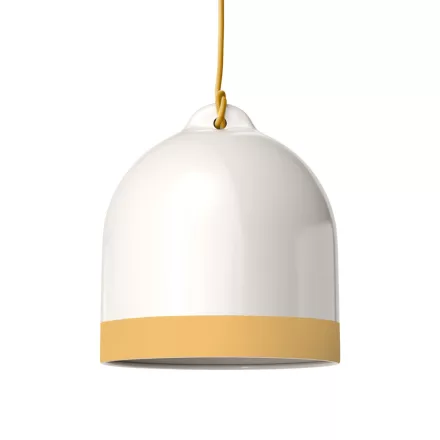 Campana M two-color ceramic lampshade, Materia collection - Made in Italy