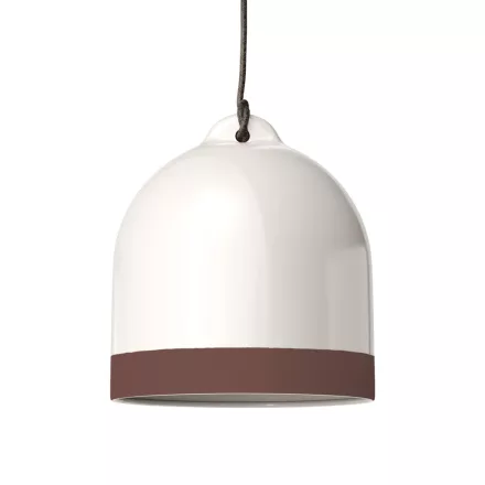 Campana M two-color ceramic lampshade, Materia collection - Made in Italy