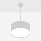 Cilindro fabric pendant lamp, small – Made in Italy