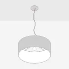 Cilindro Medium fabric lamp with lampshade - Made in Italy