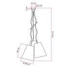 Trittico chandelier with two-tone conical lampshades - Made in Italy