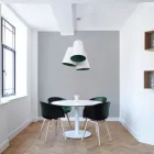 Trittico chandelier with two-tone conical lampshades - Made in Italy