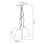 Trittico chandelier with two-tone conical lampshades - Made in Italy