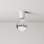 Wall lamp with visible bulb and semi-silver sphere - IP44 waterproof - IO
