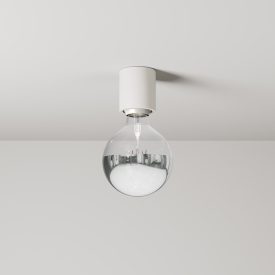   Wall lamp with visible bulb and semi-silver sphere - IP44 waterproof - IO