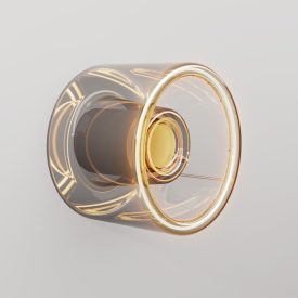 Wall lamp with mini smoked Ghost bulb