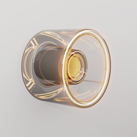 Wall lamp with mini smoked Ghost bulb