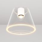 Designer ceiling lamp with transparent, cone-shaped Ghost bulb