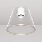 Designer ceiling lamp with transparent, cone-shaped Ghost bulb