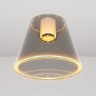 Designer ceiling lamp with smoky, cone-shaped Ghost bulb