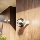 Wall lamp with visible bulb and semi-silver sphere - IP44 waterproof - IO