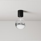 Wall lamp with visible bulb and semi-silver sphere - IP44 waterproof - IO