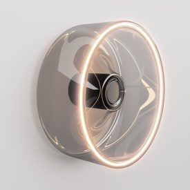 Wall lamp with smoky Ghost bulb