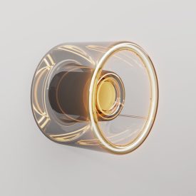 Wall lamp with mini smoked Ghost bulb