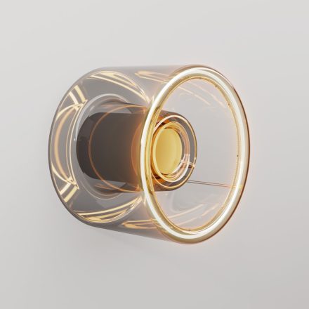 Wall lamp with mini smoked Ghost bulb