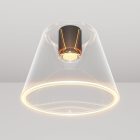 Designer ceiling lamp with transparent, cone-shaped Ghost bulb