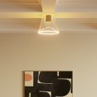 Designer ceiling lamp with transparent, cone-shaped Ghost bulb