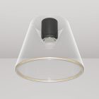 Designer ceiling lamp with transparent, cone-shaped Ghost bulb