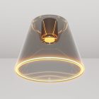 Designer ceiling lamp with smoky, cone-shaped Ghost bulb