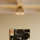 Designer ceiling lamp with smoky, cone-shaped Ghost bulb