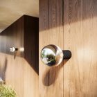 Wall lamp with visible bulb and semi-silver sphere - IP44 waterproof - IO