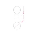 Wall lamp with visible bulb and semi-silver sphere - IP44 waterproof - IO