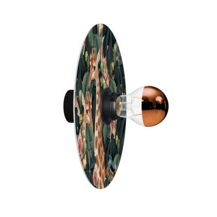 Wall or ceiling lamp with lampshade decorated with jungle animals "Wildlife Whispers" – Waterproof IP44