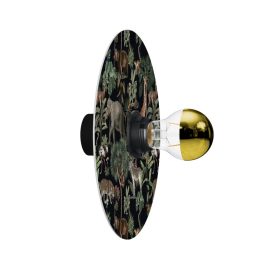   Wall or ceiling lamp with lampshade decorated with jungle animals "Wildlife Whispers" – Waterproof IP44