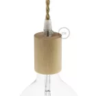 Wooden bulb connector set - for pendant lamp cables - E26