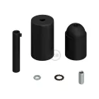 Cylindrical metal UL E26 socket set with 7 cm cable clamp