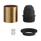 E26 half-threaded metal socket set with concealed cable clamp