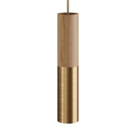   Tub-E14, wooden and metal tube for spotlights, with E14 double ring lamp holder