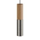 Tub-E14, wooden and metal tube for spotlights, with E14 double ring lamp holder