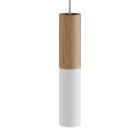Tub-E14, wooden and metal tube for spotlights, with E14 double ring lamp holder