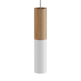   Tub-E14, wooden and metal tube for spotlights, with E14 double ring lamp holder