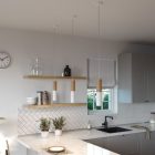 Tub-E14, wooden and metal tube for spotlights, with E14 double ring lamp holder