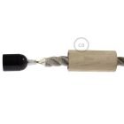 Wooden E27 lamp holder set for 2XL cable