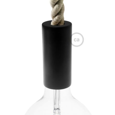 Wooden E27 lamp holder set for 2XL cable
